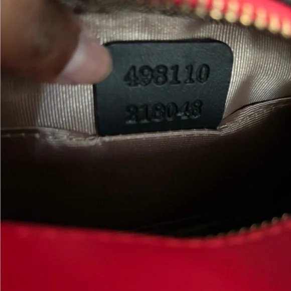 Gucci Red and Gold Crossbody Bag with Chevron Quilting - Picture 7 of 7